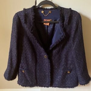 Tory Burch Tweed Navy Jacket Blazer